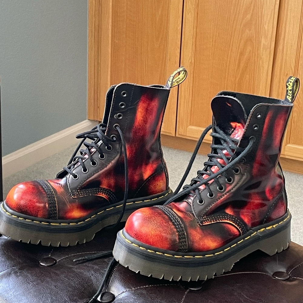 Doc Martin’s British made steel toe boots